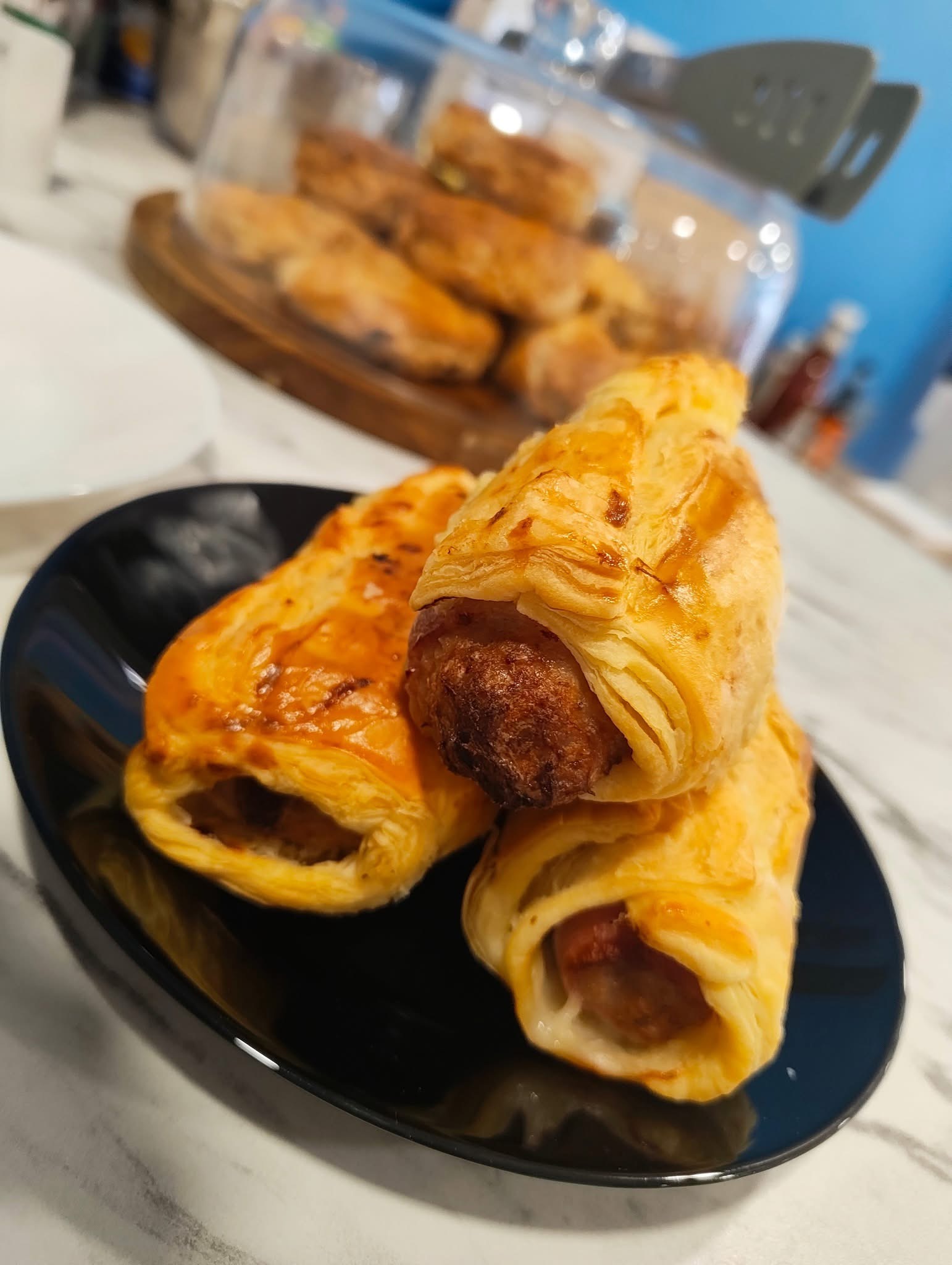 Golden homemade sausage rolls